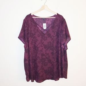 NWT Torrid Floral Georgette Short Sleeve Blouse